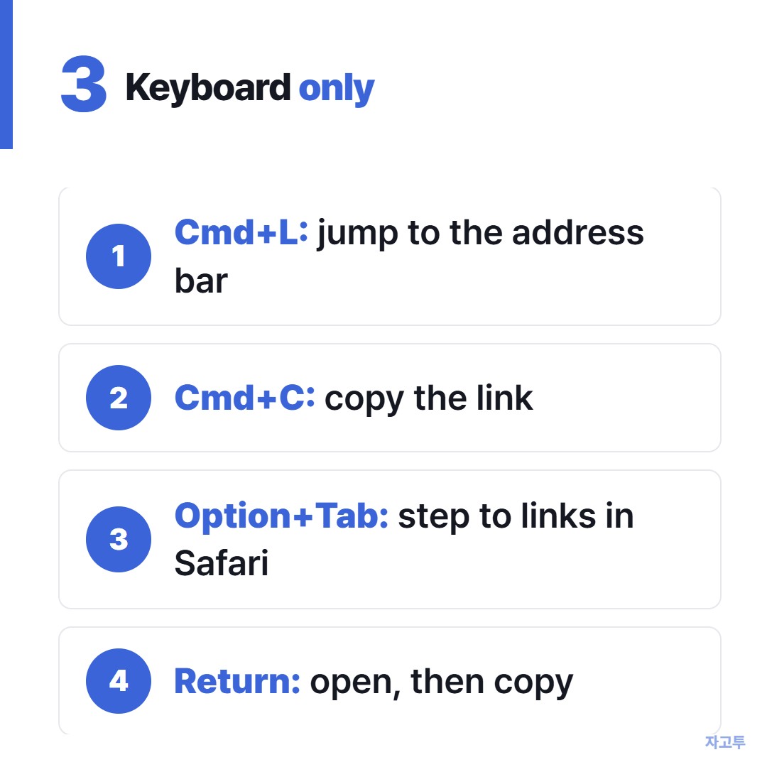 Keyboard shortcuts for copying a link on a Mac