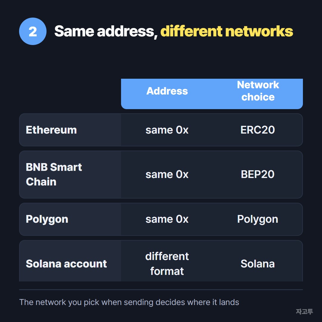 The same MetaMask address across EVM networks