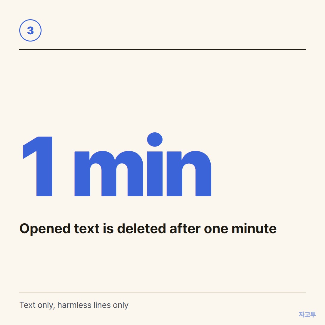 One minute after opening, the text is gone
