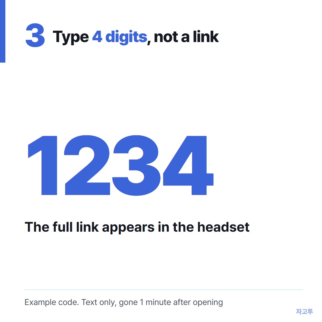 Typing four digits instead of a link