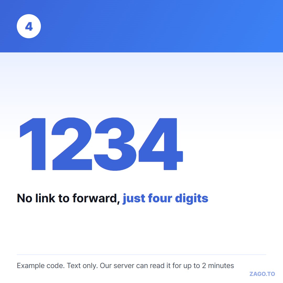 A 4-digit code typed on the second device