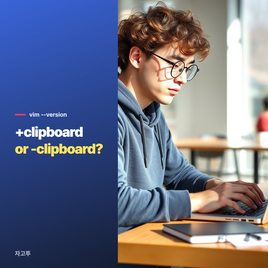A developer checking Vim's clipboard support on a laptop