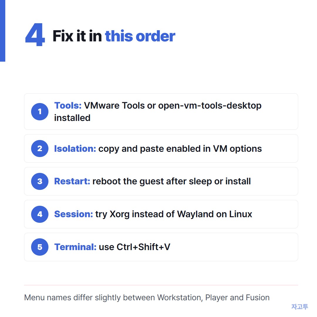 Fix order for VMware clipboard problems