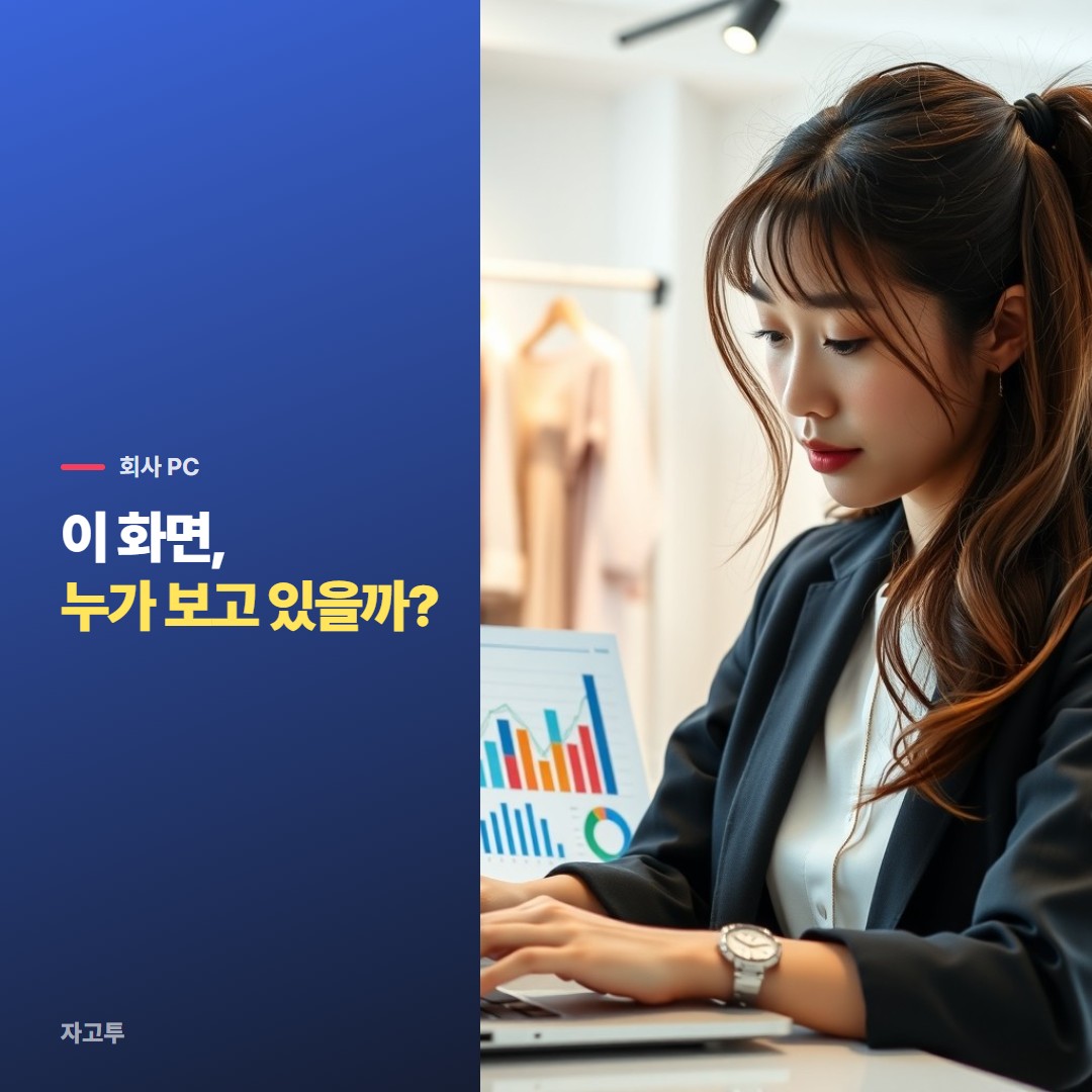 회사 PC 앞에서 마우스에 손을 얹고 멈춘 직장인