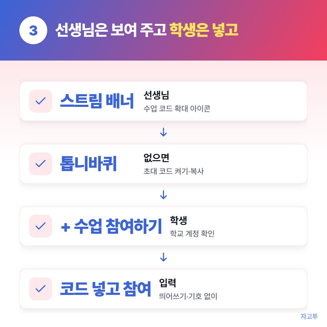 선생님과 학생의 수업 코드 순서