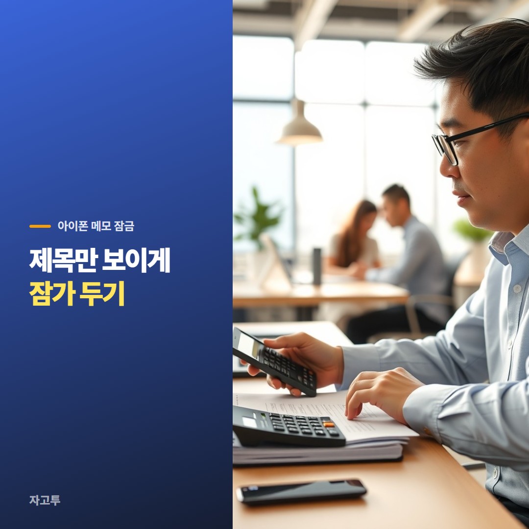 아이폰 메모 앱에서 메모를 잠그는 장면