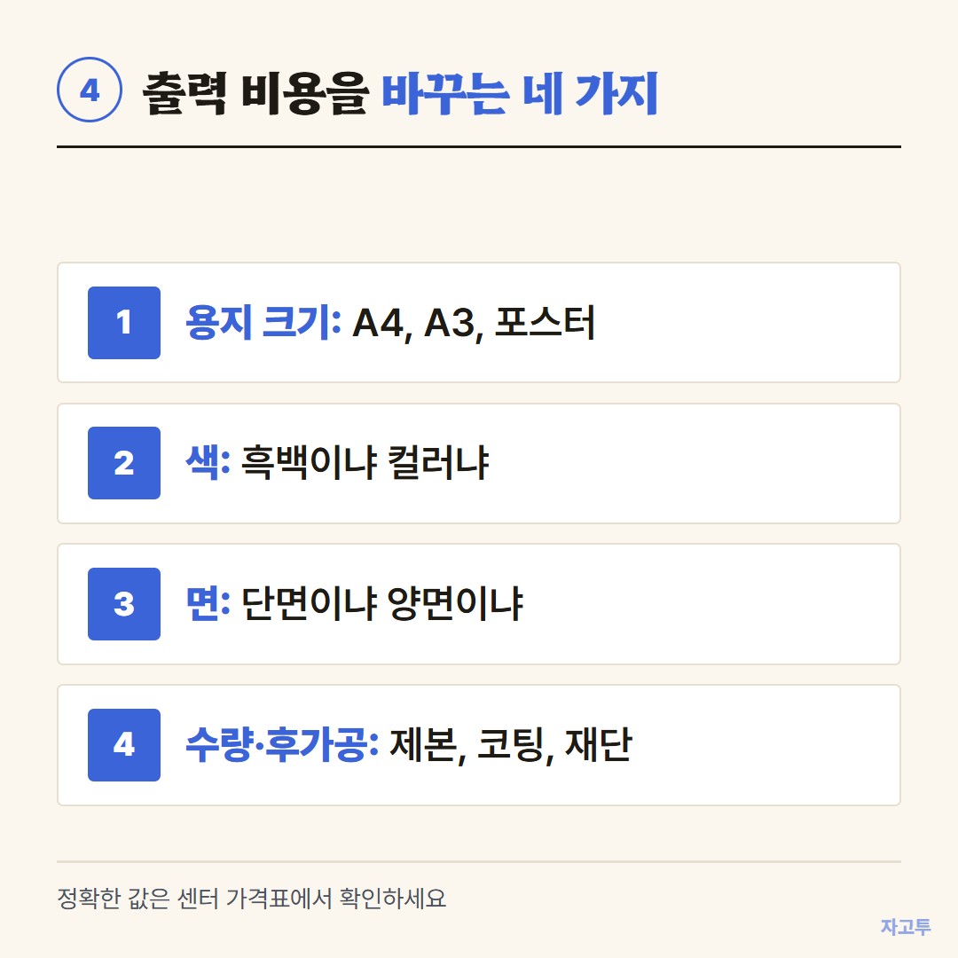 출력 비용을 바꾸는 네 가지