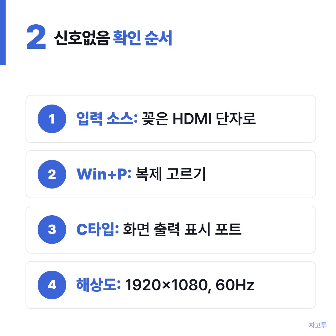 노트북 빔프로젝터 연결 확인 순서