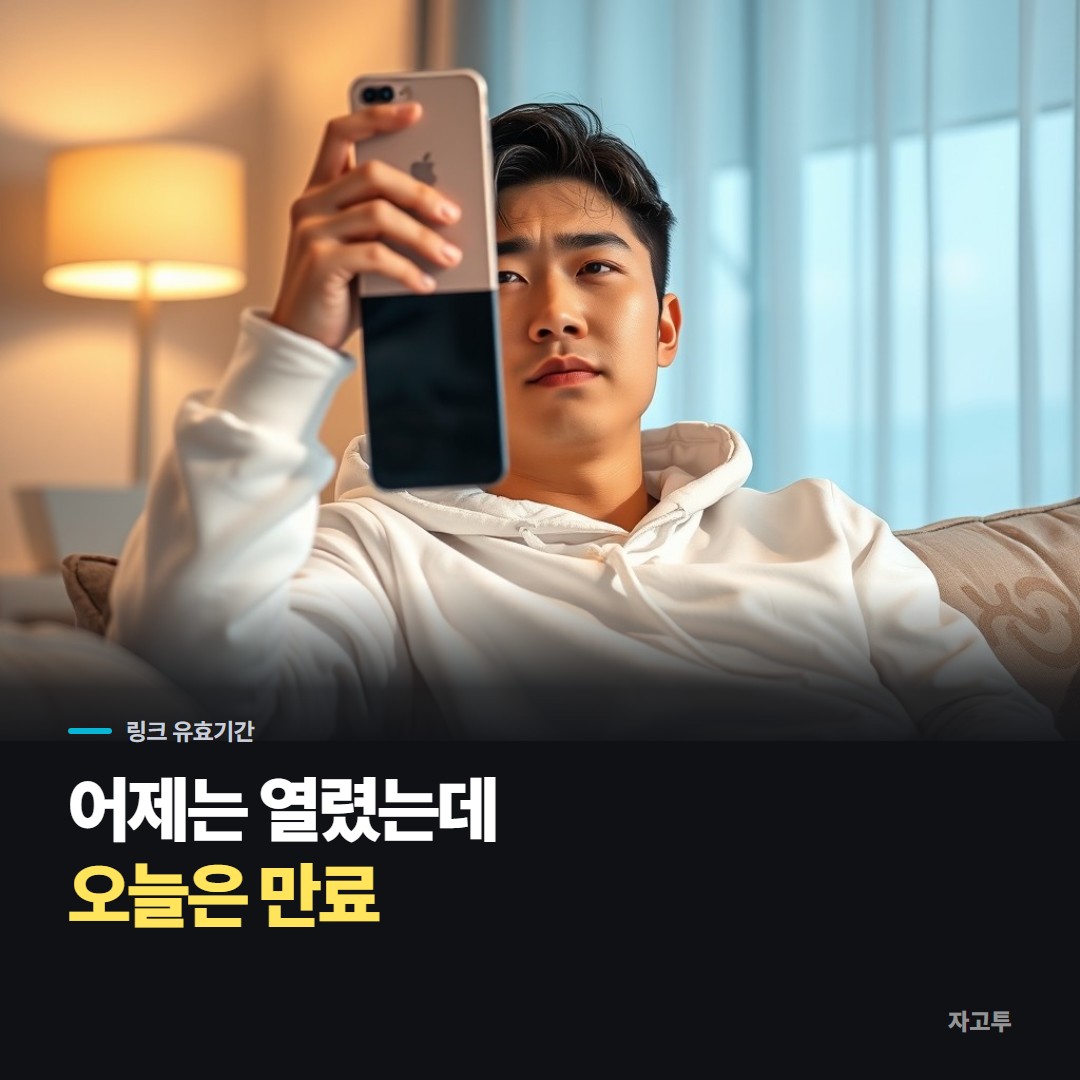 폰에서 만료된 초대 링크를 보고 있는 사람