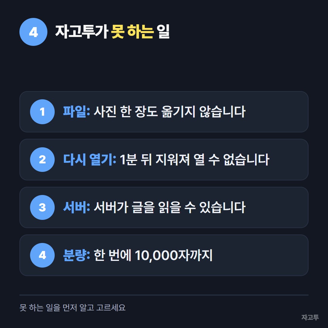 숫자 4개 방식이 하지 않는 일 정리