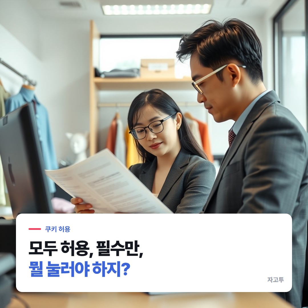 노트북으로 웹사이트를 보다 쿠키 창 앞에서 멈춘 사람