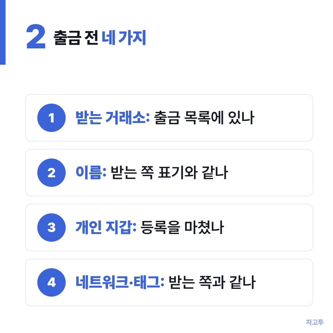 트래블룰 출금 전 확인 네 가지