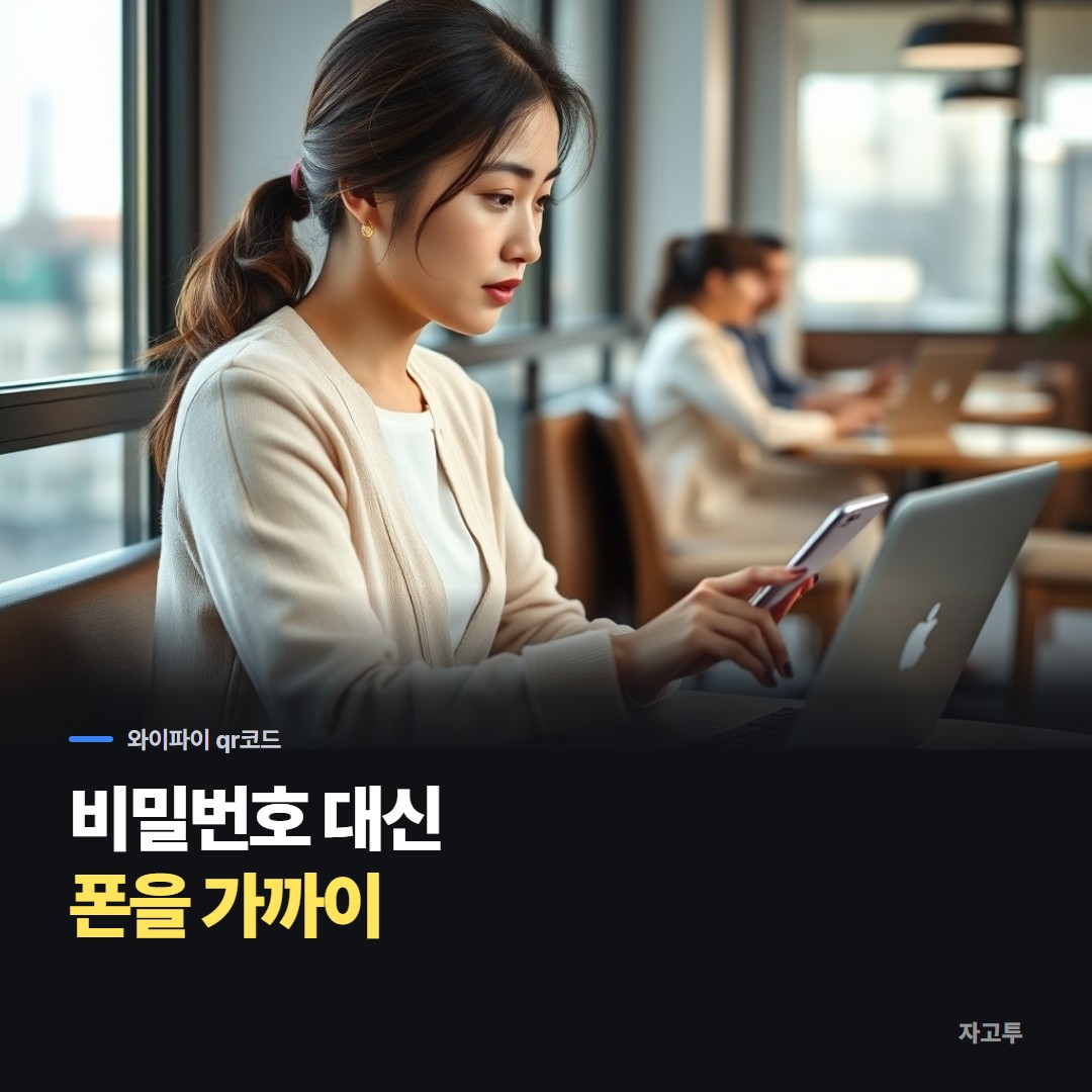 거실에서 손님 폰에 와이파이를 연결해 주는 장면